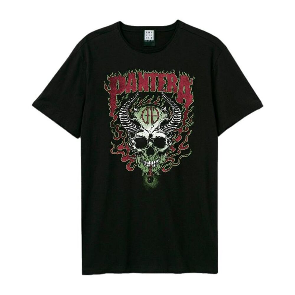 Pantera Unisex Adult Fire Skull T-Shirt / Black